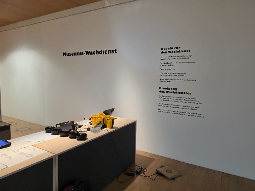 Vorbereitung des Museums-Wachdienst Bereichs
